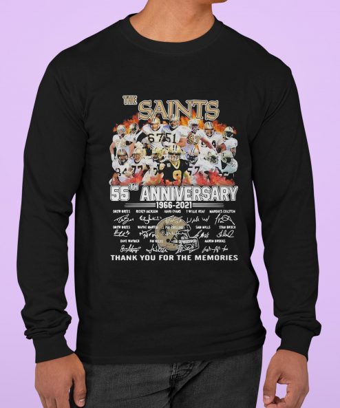 The Saints 55th Anniversary 1966 2021 Thank You For The Memories Signatures Shirt